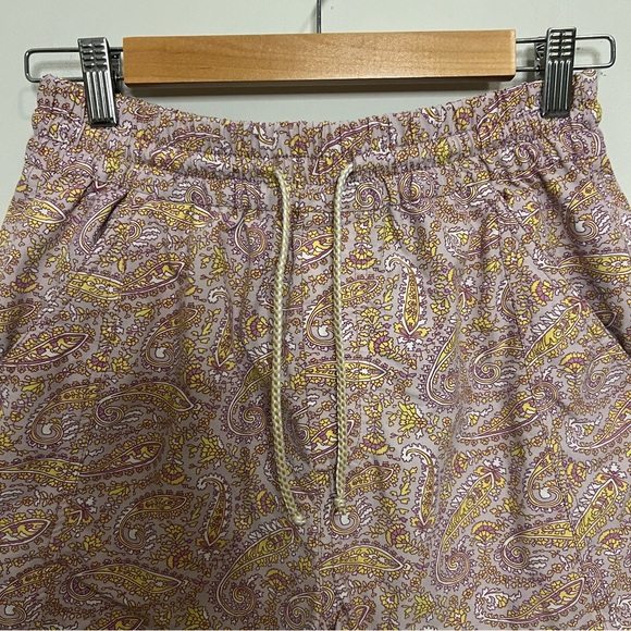 J. Crew Paisley Print Paddle Shorts High Waisted - Pink and Yellow Classic - Picture 2 of 8
